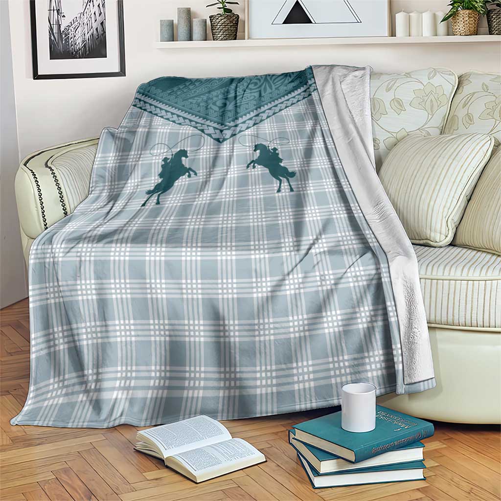 Aloha Hawaii Cowboys Paniolo Blanket Teal Palaka - Polynesian Pride