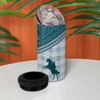 Aloha Hawaii Cowboys Paniolo 4 in 1 Can Cooler Tumbler Teal Palaka - Polynesian Pride