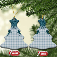 Aloha Hawaii Cowboys Paniolo Ceramic Ornament Teal Palaka - Polynesian Pride