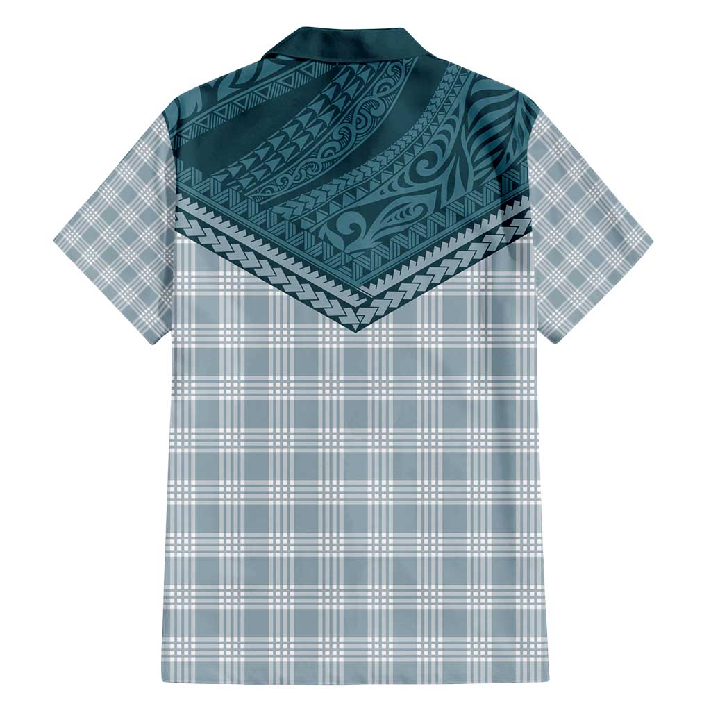 Aloha Hawaii Cowboys Paniolo Family Matching Long Sleeve Bodycon Dress and Hawaiian Shirt Teal Palaka - Polynesian Pride