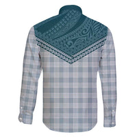 Aloha Hawaii Cowboys Paniolo Family Matching Long Sleeve Bodycon Dress and Hawaiian Shirt Teal Palaka - Polynesian Pride