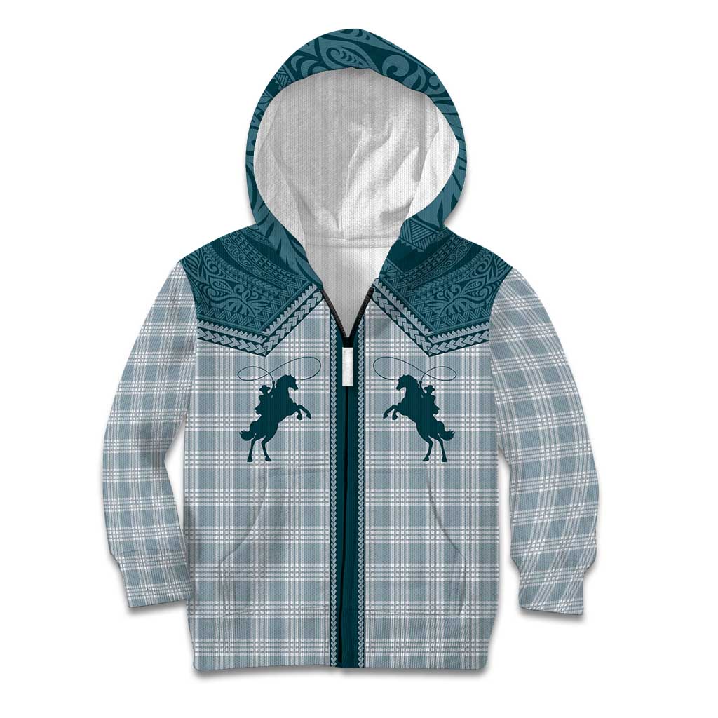 Aloha Hawaii Cowboys Paniolo Kid Hoodie Teal Palaka - Polynesian Pride