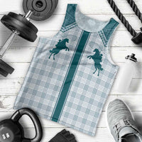 Aloha Hawaii Cowboys Paniolo Men Tank Top Teal Palaka - Polynesian Pride