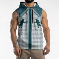 Aloha Hawaii Cowboys Paniolo Sleeveless Hoodie Teal Palaka - Polynesian Pride