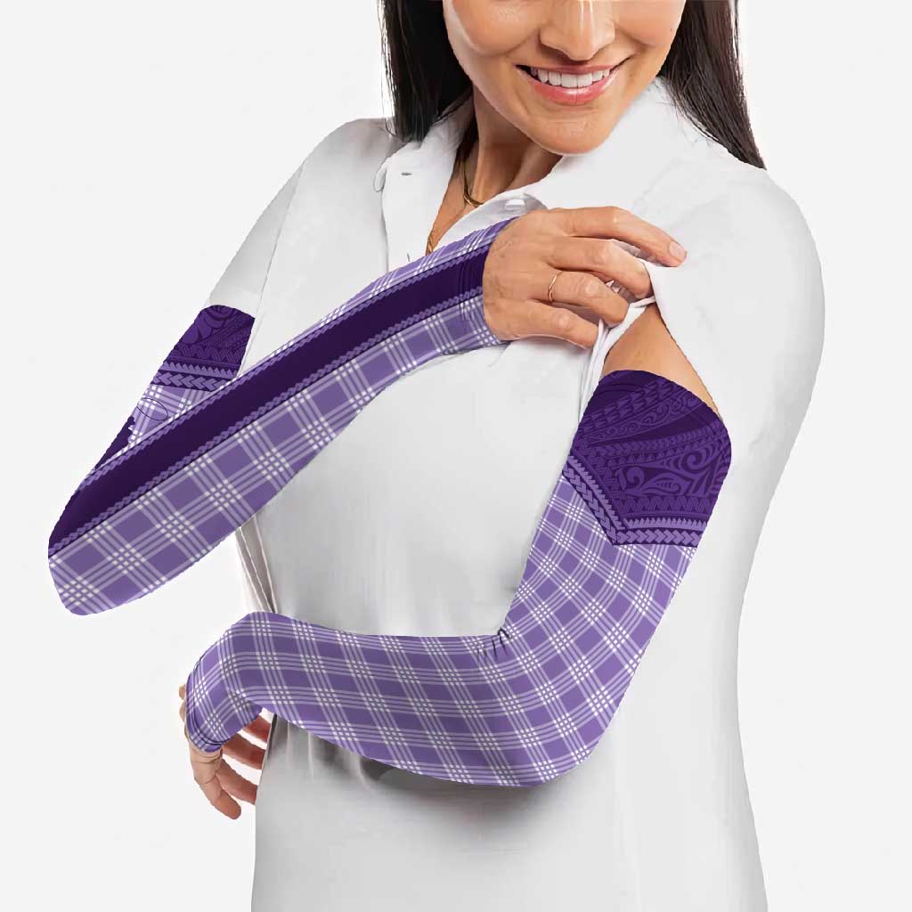 Aloha Hawaii Cowboys Paniolo Arm Sleeves Violet Palaka - Polynesian Pride