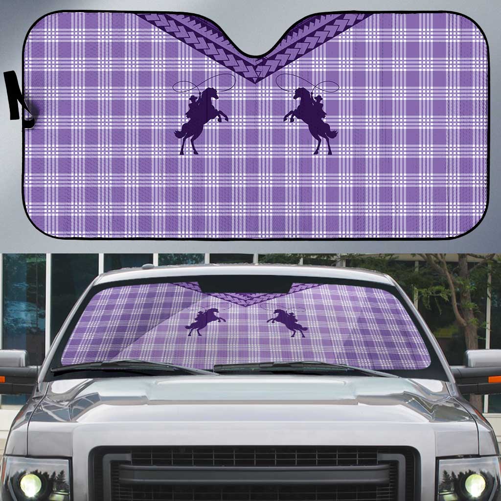 Aloha Hawaii Cowboys Paniolo Auto Sun Shade Violet Palaka - Polynesian Pride
