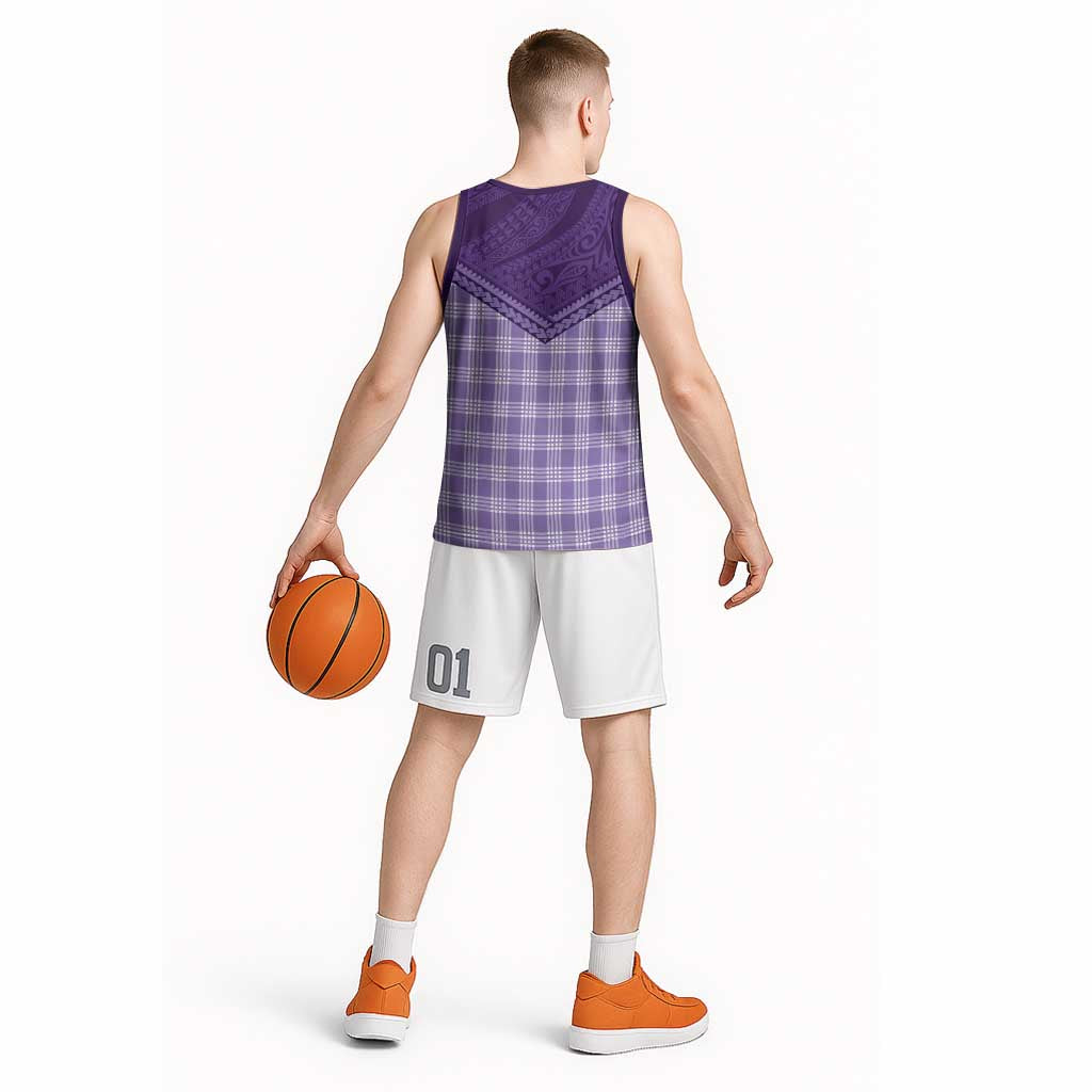 Aloha Hawaii Cowboys Paniolo Basketball Jersey Violet Palaka - Polynesian Pride