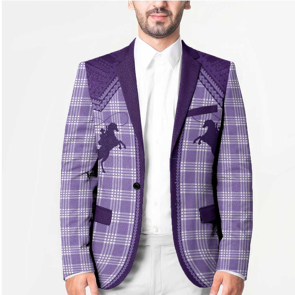 Aloha Hawaii Cowboys Paniolo Blazer Violet Palaka LT7 - Polynesian Pride