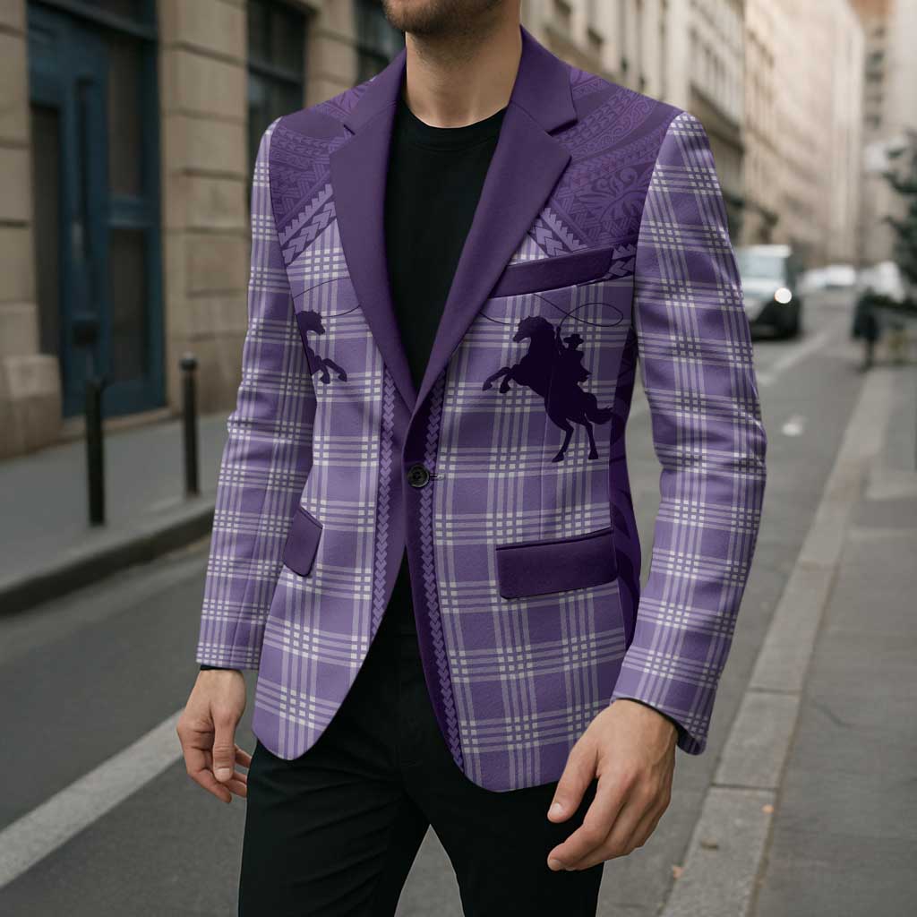 Aloha Hawaii Cowboys Paniolo Blazer Violet Palaka LT7 - Polynesian Pride