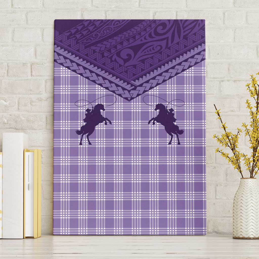 Aloha Hawaii Cowboys Paniolo Canvas Wall Art Violet Palaka LT7 Without Frame Purple - Polynesian Pride
