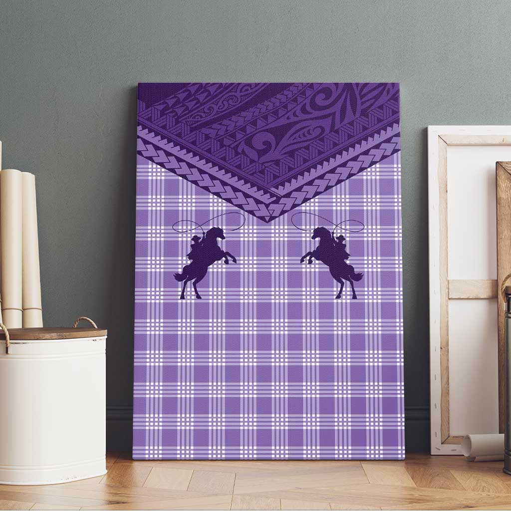 Aloha Hawaii Cowboys Paniolo Canvas Wall Art Violet Palaka LT7 - Polynesian Pride