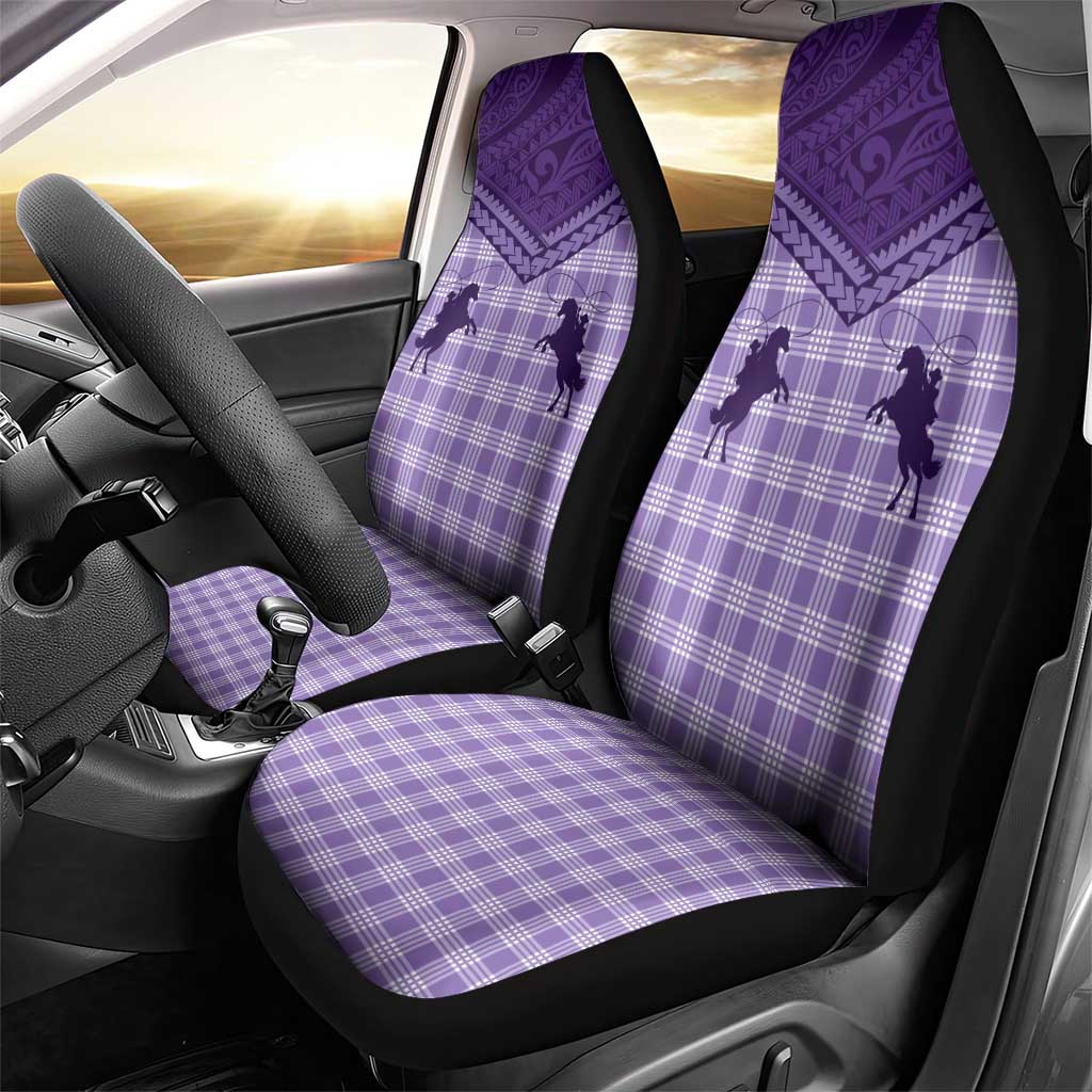 Aloha Hawaii Cowboys Paniolo Car Seat Cover Violet Palaka - Polynesian Pride