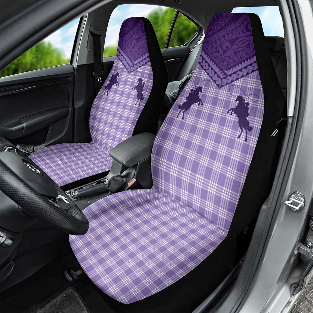 Aloha Hawaii Cowboys Paniolo Car Seat Cover Violet Palaka - Polynesian Pride