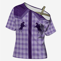 Aloha Hawaii Cowboys Paniolo Cross Shoulder Shirt Violet Palaka - Polynesian Pride