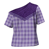 Aloha Hawaii Cowboys Paniolo Cross Shoulder Shirt Violet Palaka - Polynesian Pride