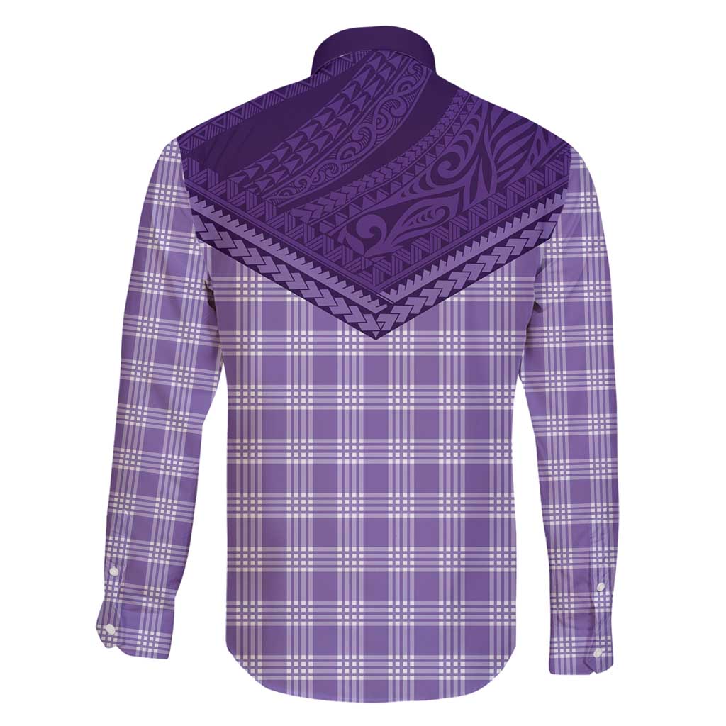 Aloha Hawaii Cowboys Paniolo Family Matching Off Shoulder Maxi Dress and Hawaiian Shirt Violet Palaka - Polynesian Pride