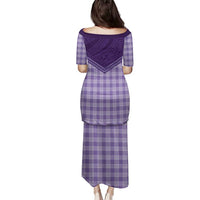 Aloha Hawaii Cowboys Paniolo Family Matching Puletasi and Hawaiian Shirt Violet Palaka - Polynesian Pride