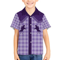 Aloha Hawaii Cowboys Paniolo Family Matching Summer Maxi Dress and Hawaiian Shirt Violet Palaka - Polynesian Pride