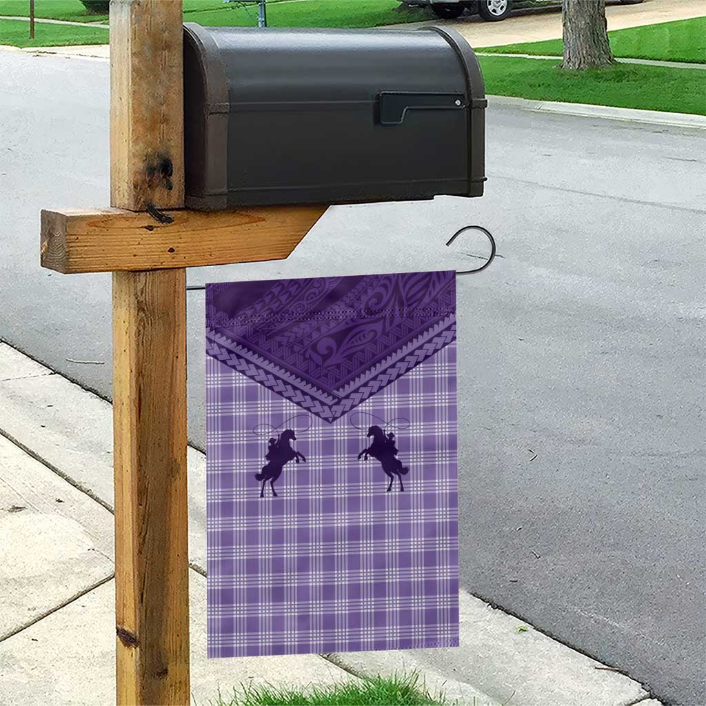 Aloha Hawaii Cowboys Paniolo Garden Flag Violet Palaka - Polynesian Pride