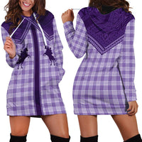 Aloha Hawaii Cowboys Paniolo Hoodie Dress Violet Palaka - Polynesian Pride