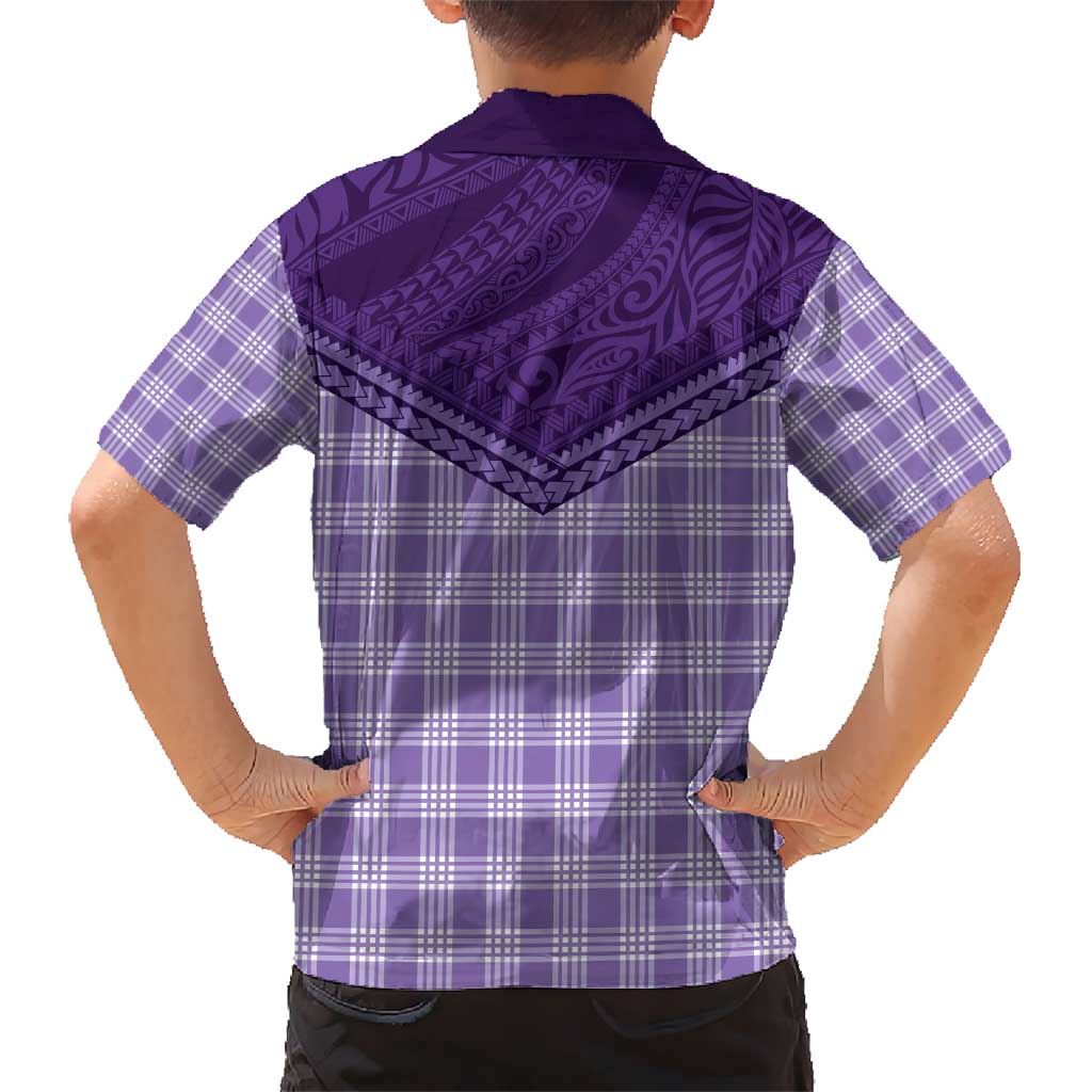 Aloha Hawaii Cowboys Paniolo Kid Hawaiian Shirt Violet Palaka - Polynesian Pride