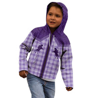 Aloha Hawaii Cowboys Paniolo Kid Hoodie Violet Palaka - Polynesian Pride