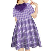 Aloha Hawaii Cowboys Paniolo Kid Short Sleeve Dress Violet Palaka - Polynesian Pride