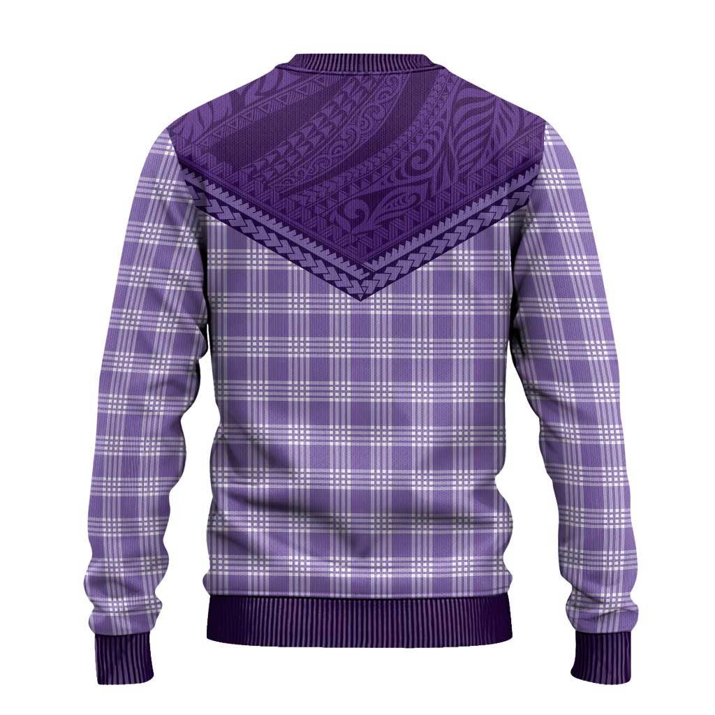 Aloha Hawaii Cowboys Paniolo Ugly Christmas Sweater Violet Palaka - Polynesian Pride