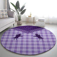 Aloha Hawaii Cowboys Paniolo Round Carpet Violet Palaka - Polynesian Pride