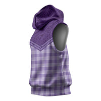 Aloha Hawaii Cowboys Paniolo Sleeveless Hoodie Violet Palaka - Polynesian Pride