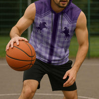 Aloha Hawaii Cowboys Paniolo Sleeveless Hoodie Violet Palaka - Polynesian Pride