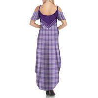 Aloha Hawaii Cowboys Paniolo Summer Maxi Dress Violet Palaka - Polynesian Pride