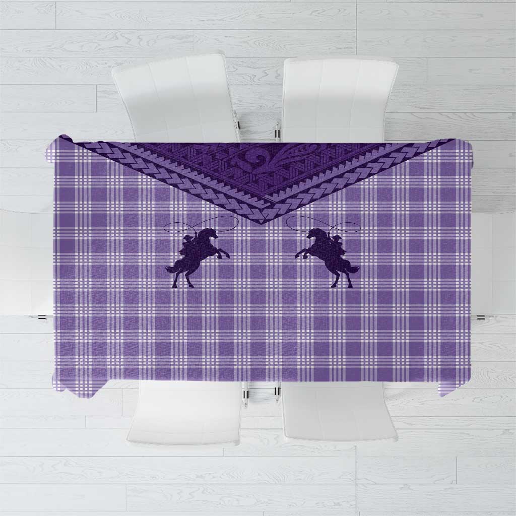 Aloha Hawaii Cowboys Paniolo Tablecloth Violet Palaka - Polynesian Pride