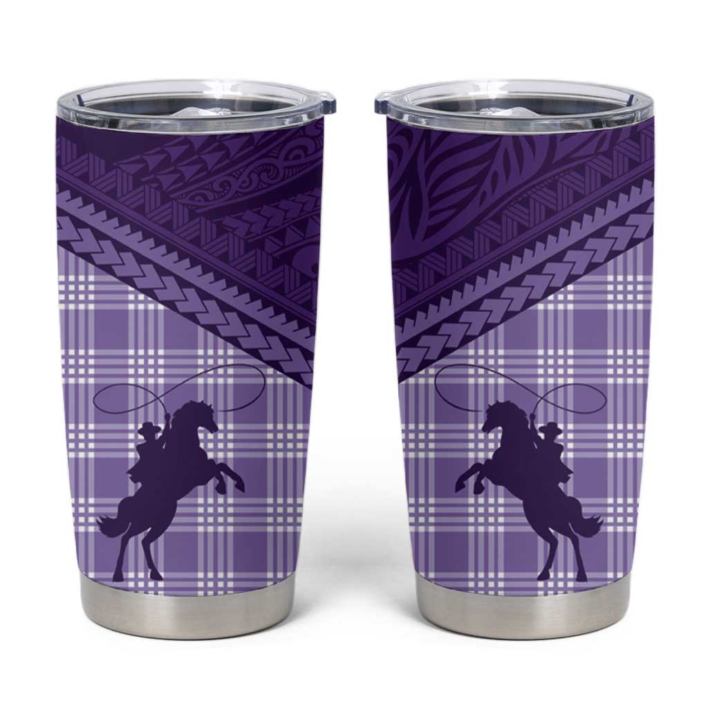 Aloha Hawaii Cowboys Paniolo Tumbler Cup Violet Palaka - Polynesian Pride