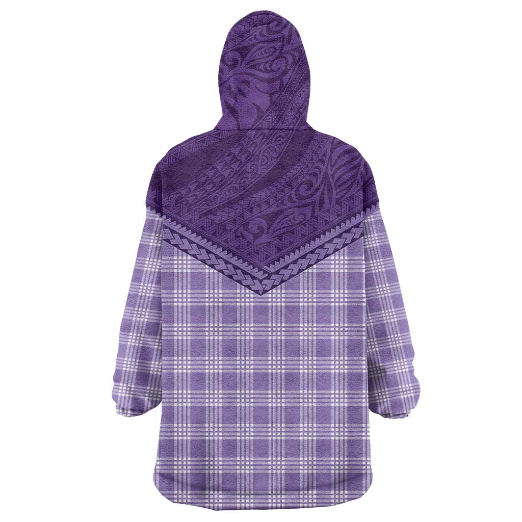 Aloha Hawaii Cowboys Paniolo Wearable Blanket Hoodie Violet Palaka - Polynesian Pride