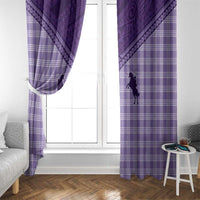 Aloha Hawaii Cowboys Paniolo Window Curtain Violet Palaka - Polynesian Pride