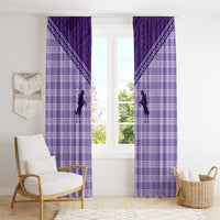 Aloha Hawaii Cowboys Paniolo Window Curtain Violet Palaka - Polynesian Pride