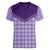 Aloha Hawaii Cowboys Paniolo Women V-Neck T-Shirt Violet Palaka - Polynesian Pride