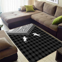 Aloha Hawaii Cowboys Paniolo Area Rug Black Palaka - Polynesian Pride