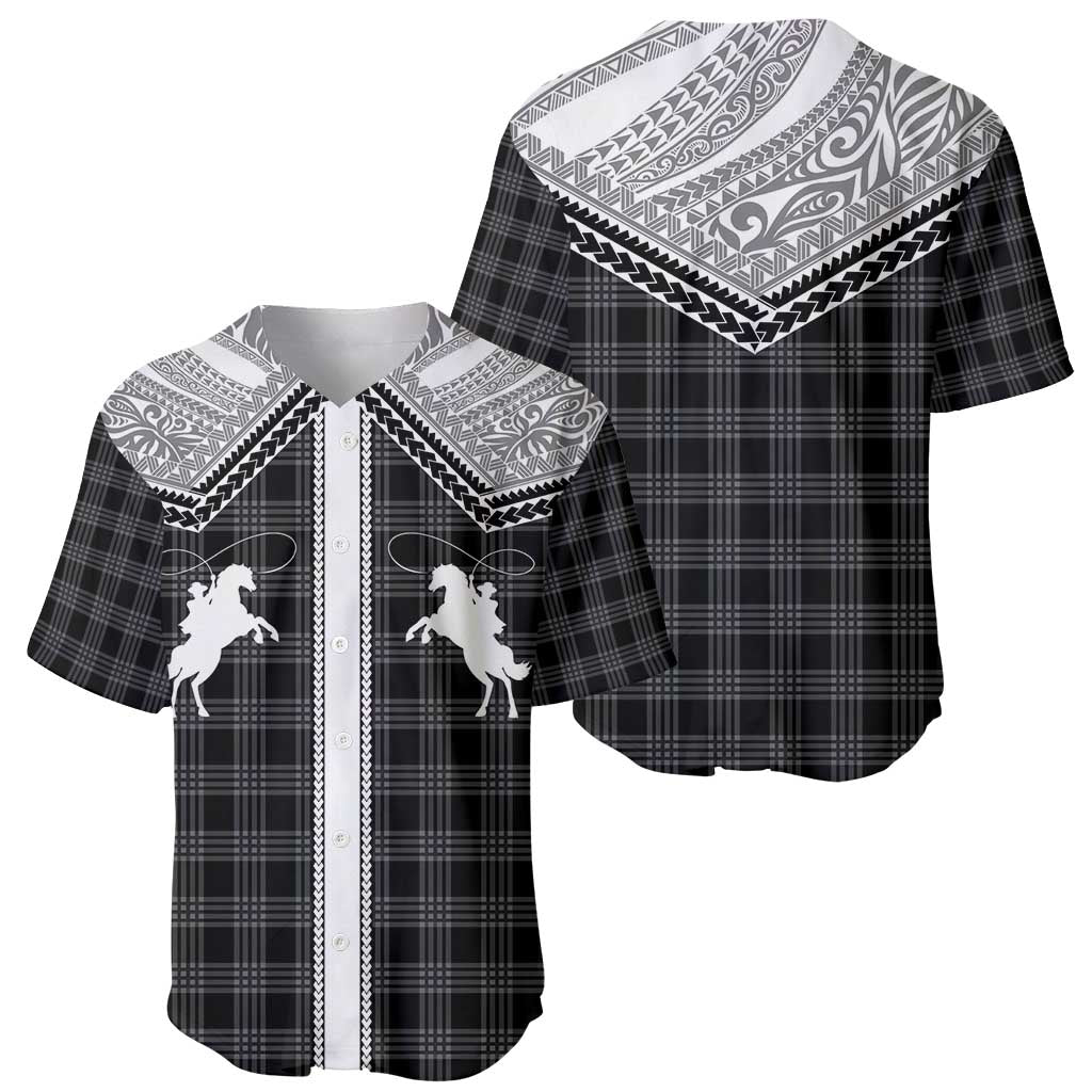 Aloha Hawaii Cowboys Paniolo Baseball Jersey Black Palaka LT7 - Polynesian Pride