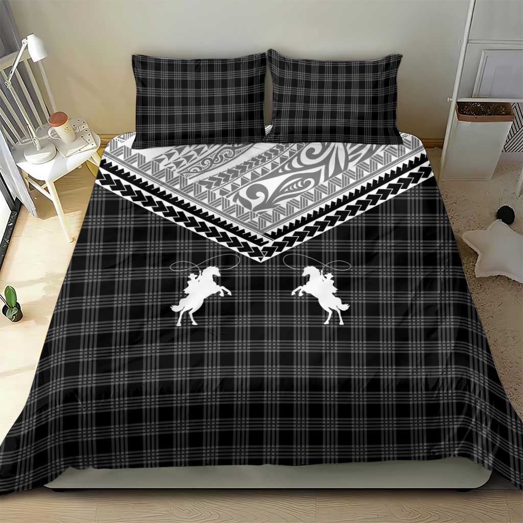 Aloha Hawaii Cowboys Paniolo Bedding Set Black Palaka - Polynesian Pride