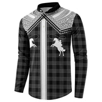 Aloha Hawaii Cowboys Paniolo Button Sweatshirt Black Palaka - Polynesian Pride