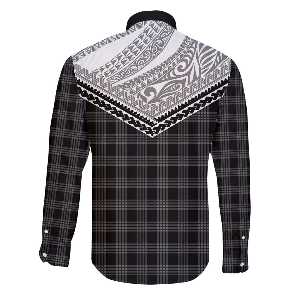 Aloha Hawaii Cowboys Paniolo Family Matching Long Sleeve Bodycon Dress and Hawaiian Shirt Black Palaka - Polynesian Pride