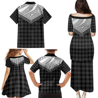 Aloha Hawaii Cowboys Paniolo Family Matching Puletasi and Hawaiian Shirt Black Palaka - Polynesian Pride