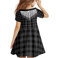 Aloha Hawaii Cowboys Paniolo Family Matching Short Sleeve Bodycon Dress and Hawaiian Shirt Black Palaka - Polynesian Pride