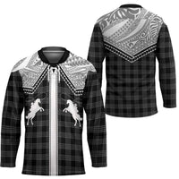 Aloha Hawaii Cowboys Paniolo Hockey Jersey Black Palaka - Polynesian Pride