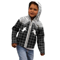 Aloha Hawaii Cowboys Paniolo Kid Hoodie Black Palaka - Polynesian Pride