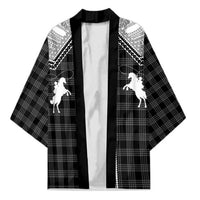 Aloha Hawaii Cowboys Paniolo Kimono Black Palaka - Polynesian Pride