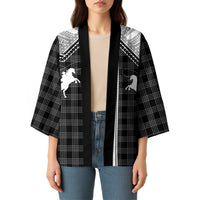 Aloha Hawaii Cowboys Paniolo Kimono Black Palaka - Polynesian Pride