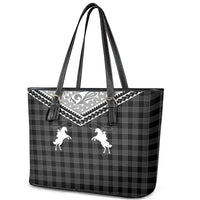 Aloha Hawaii Cowboys Paniolo Leather Tote Bag Black Palaka - Polynesian Pride